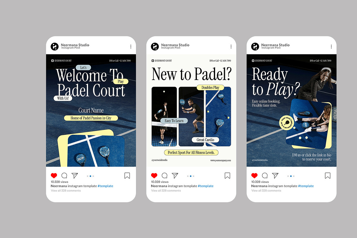 Padel Court Instagram Post, a Social Media Template by Neermana (Photo 4 of 4)