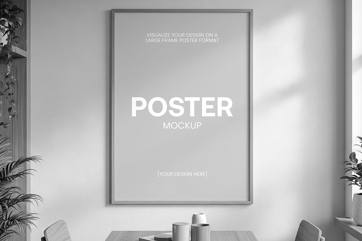 Interior Wooden Frame Poster Mockup, an Advertising Mockup by graphypix (Photo 4 of 4)