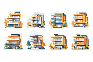 Town house apartments cartoon vector, an Object Illustration by Stock-Smart-Start