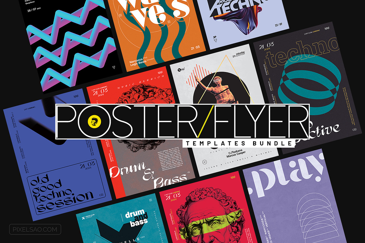 Creative Party Flyers Bundle, a Flyer Template by pixelsao (Photo 1 of 3)