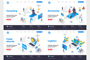 Isometric Landing Page Template, an Illustration by alexdndz (Thumbnail 11 of 29)