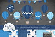 Shades of Blue Hot Air Balloons, an Illustration by Amanda Ilkov (Thumbnail 2 of 5)