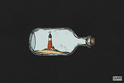 Vintage Lighthouse In A Glass, an Object Graphic by SharpMarketplace (Thumbnail 2 of 5)