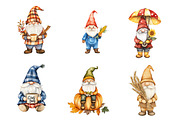 Autumn Gnomes Clipart, an Illustration by CreationArt (Thumbnail 4 of 5)