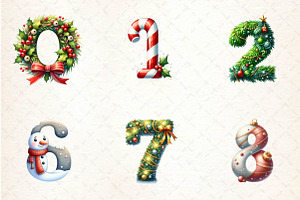 Holiday Typeface And Alphabet Clipar