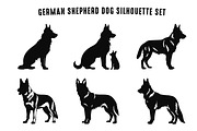 German Shepherd Dog Silhouette Set, an Animal Illustration by Gfx Expert Team (Thumbnail 2 of 3)
