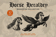 Horse Heraldry Engraving Collection, an Object Graphic by Kaizla03 (Thumbnail 1 of 4)