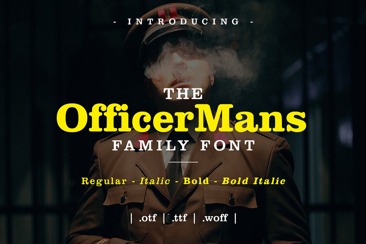Officer Mans Family Font, a Serif Font by yantodesign (Photo 1 of 8)