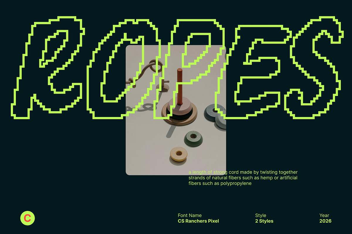 CS Ranchers Pixel, a Sans Serif Font by Craft Supply Co. (Photo 7 of 8)