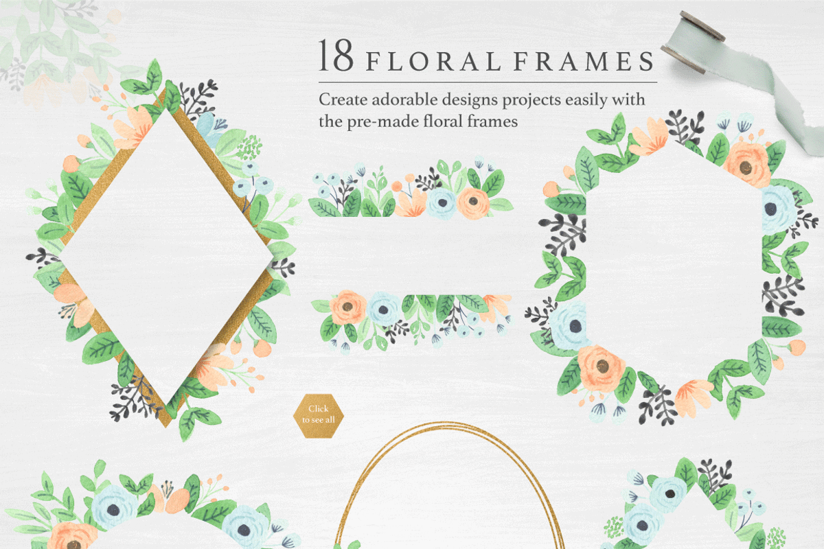 Dear Baby Watercolor Florals & Leaf, an Illustration by Momo Studio (Photo 6 of 14)