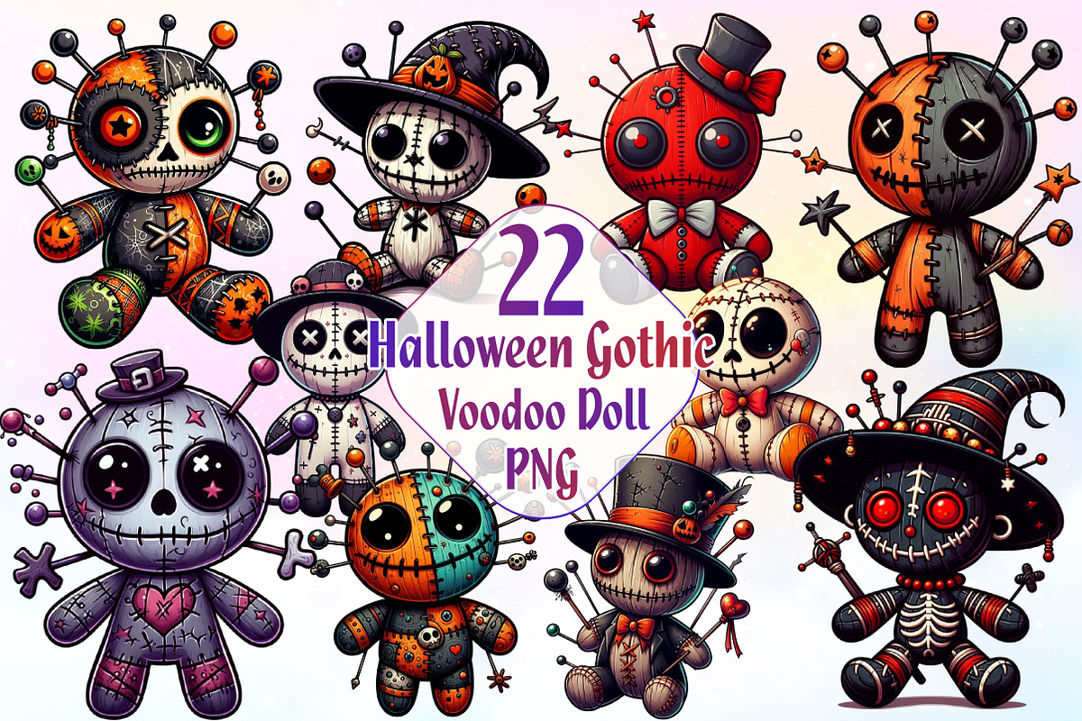 Halloween Gothic Voodoo Doll Clipart, a Work Illustration by Dream Creation (Photo 1 of 6)