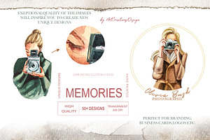 Watercolor Memories Clipart Set