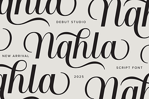 Nahla Script Regular, a Script Font by Debut Studio