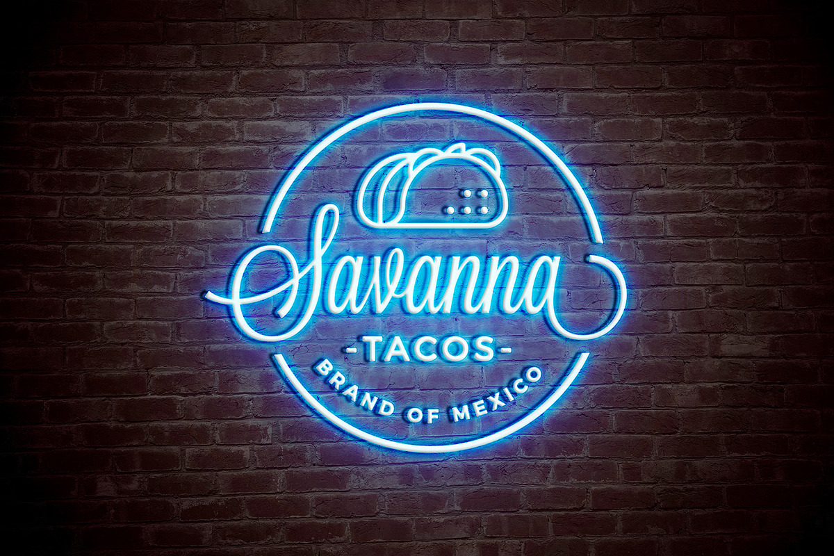 Neon Sign Light Logo Mockup, a Merchandise Mockup by GfxFoundry