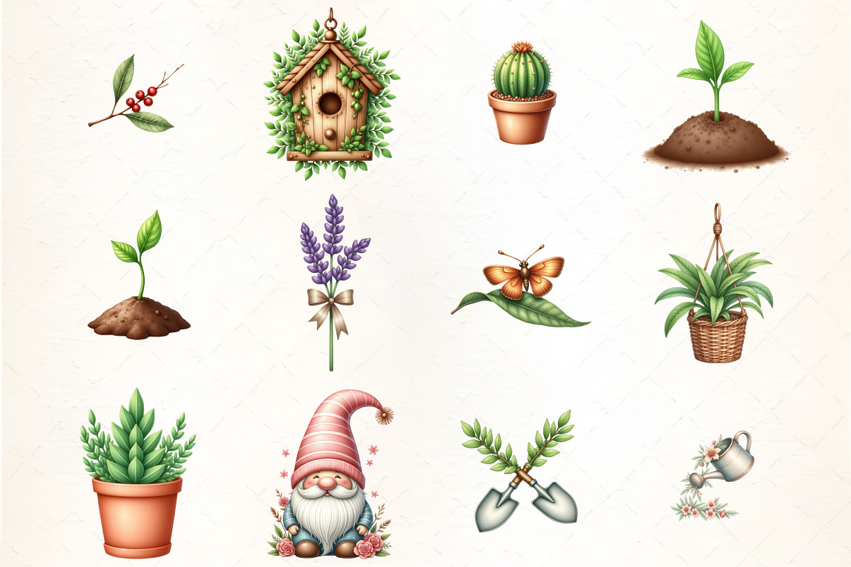 Green Garden Clipart, an Illustration by CrexoraLab (Photo 2 of 5)
