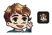 12 Brown Hair Chibi Boy Emotes, an Illustration by Custom Fonts & Patterns (Thumbnail 10 of 12)