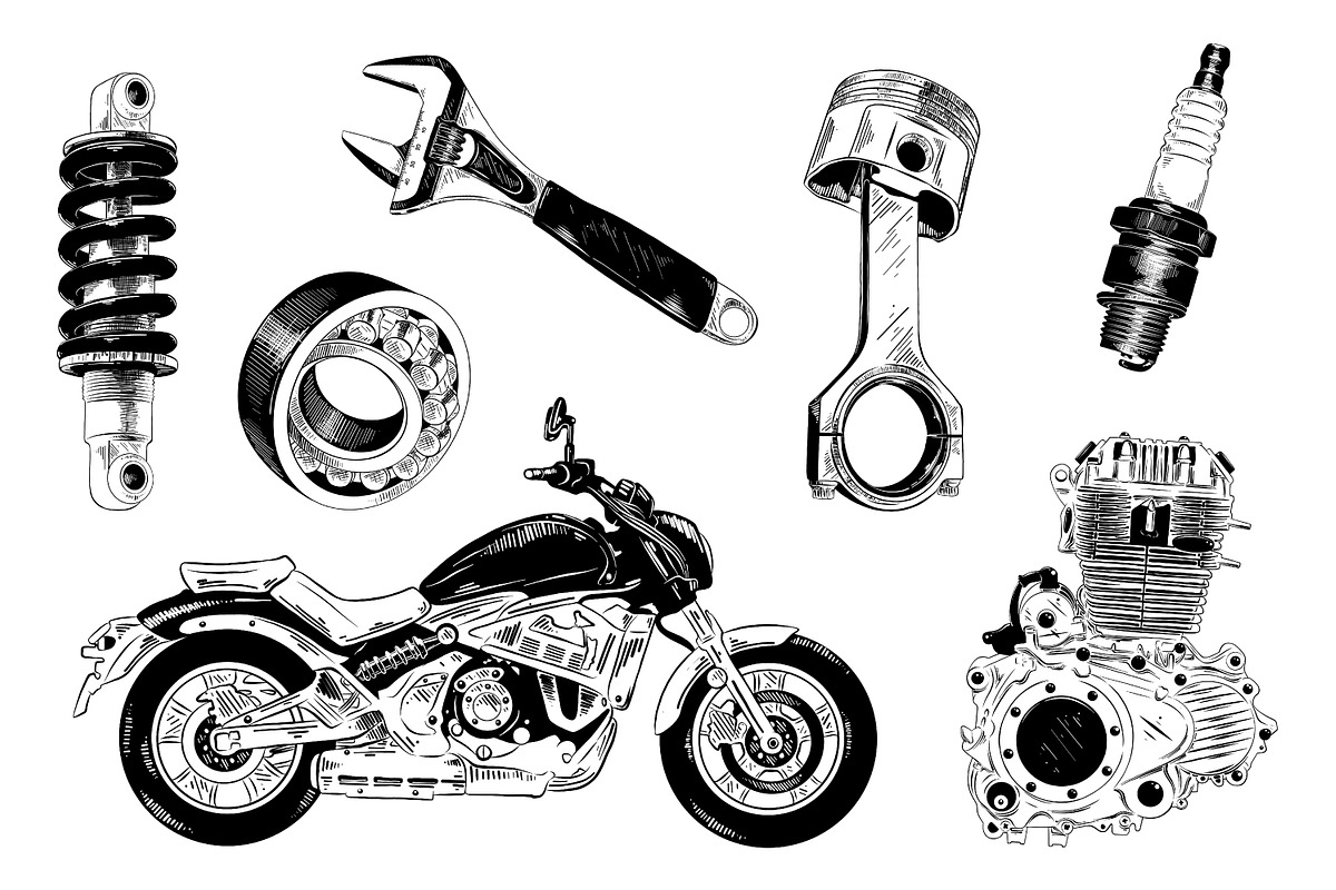 Mechanic hand drawn sketches, an Object Graphic by Akimo Mia (Photo 2 of 4)