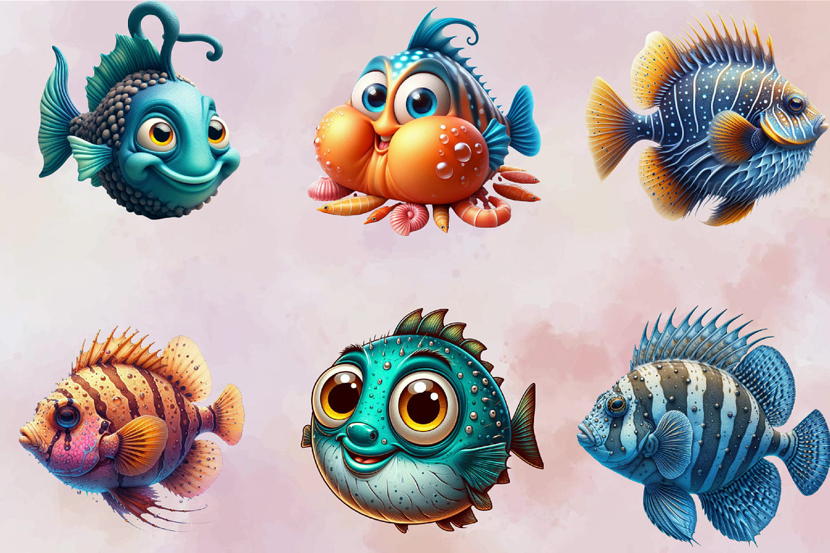 Watercolor Sea Fish Clipart Bundle., an Illustration by SVGArt (Photo 2 of 8)