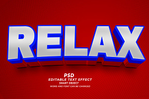 Relax PSD 3D Editable Text Effect