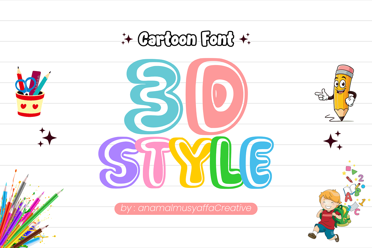 Cute Rainbow - Display Font, a Font by KiddoGlyphs Studio (Photo 2 of 5)