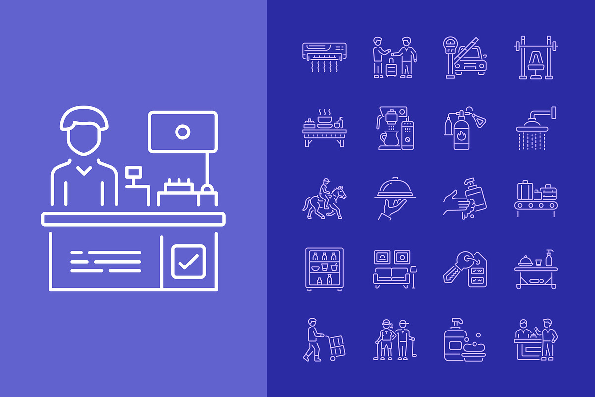 Hotel and Hospitality Icon Set, an Outline Icon by Prosymbols (Photo 6 of 8)
