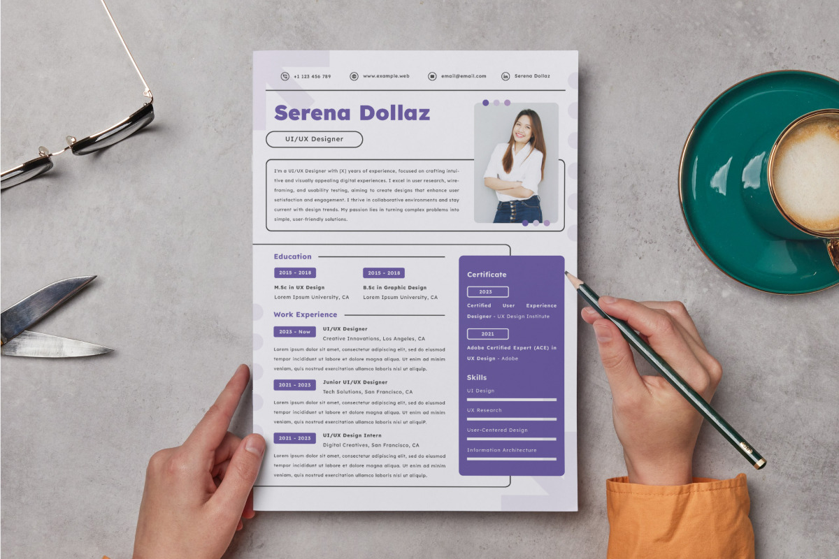 Creative CV Resume UI UX Designer V4, a Resume Template by twinstd