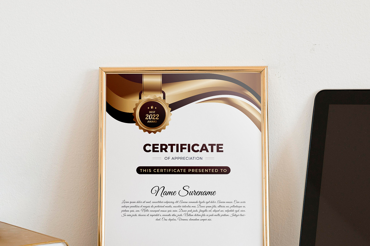 Creative Certificate Design Template, a Stationery Template by MRI STUDIO