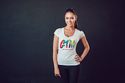Women's T-shirts Mock-Up Vol 2, a Shirt Mockup by Freeman Studio (Thumbnail 6 of 17)