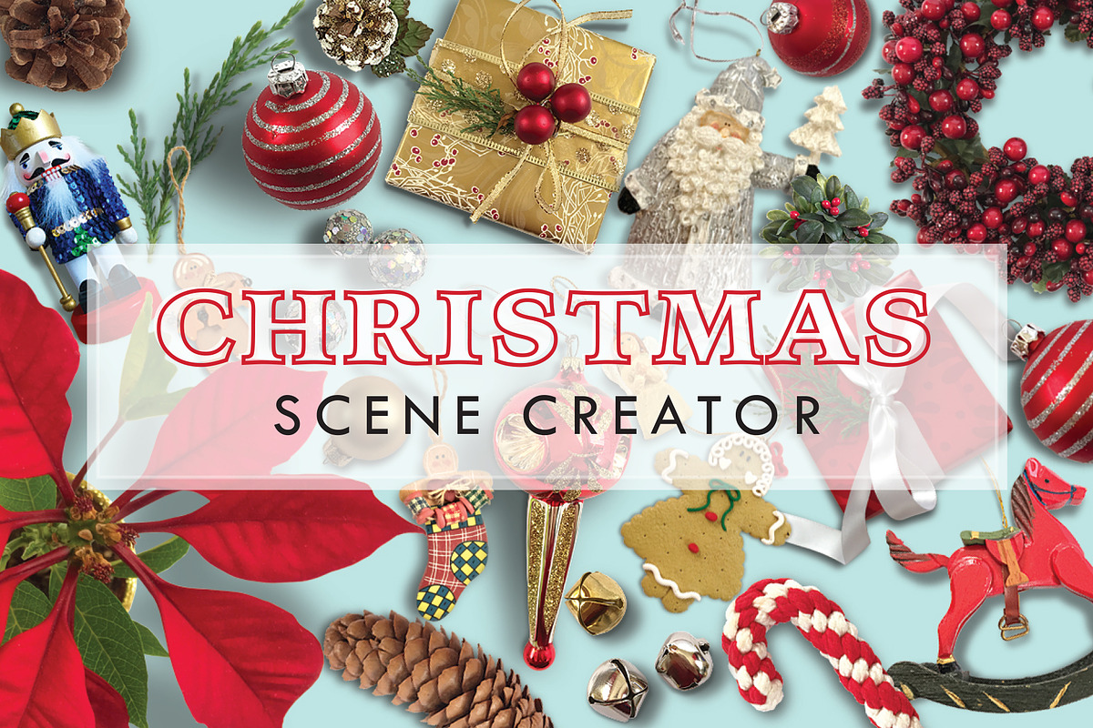 Christmas Holiday Scene Creator, a Books & Magazine Mockup by La Bella Rue (Photo 1 of 6)