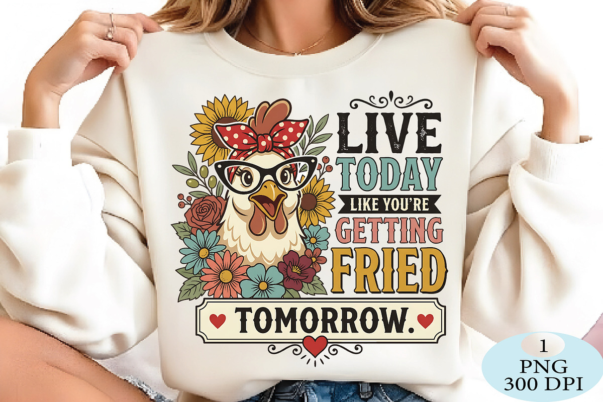 Live Today Fried Tomorrow Chicken PN, a Seasonal Illustration by Daily.Designs (Photo 2 of 5)