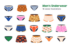 Men underwear, different pants set, an Object Illustration by Good Studio