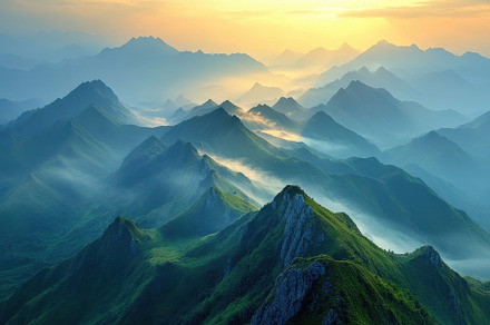 Majestic Sunrise Over Rolling Green, a Background Photo by Pixeness
