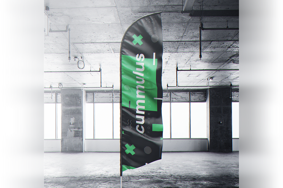 Quill Feather Bow Sail Flag MockUp, an Advertising Mockup by coloformia (Photo 8 of 15)