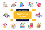 Food Delivery Isometric Icons, an Emoji Icon by Vectors Market (Thumbnail 1 of 9)