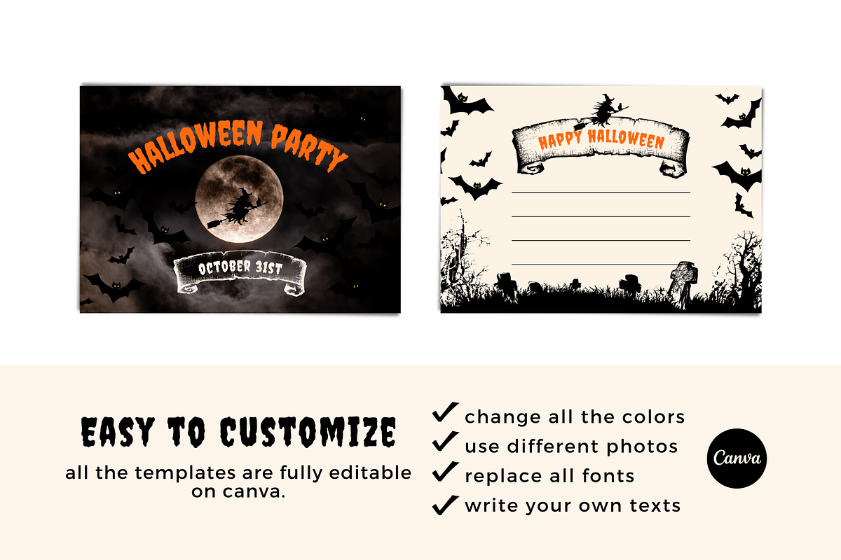 Halloween GREETING CARD template, a Card Template by The Little Lily Studio (Photo 5 of 5)