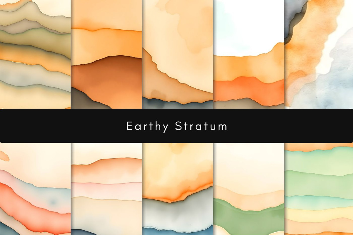50 Watercolor Earth's Desert Layers, a Background Graphic by UniqueMe (Photo 3 of 14)