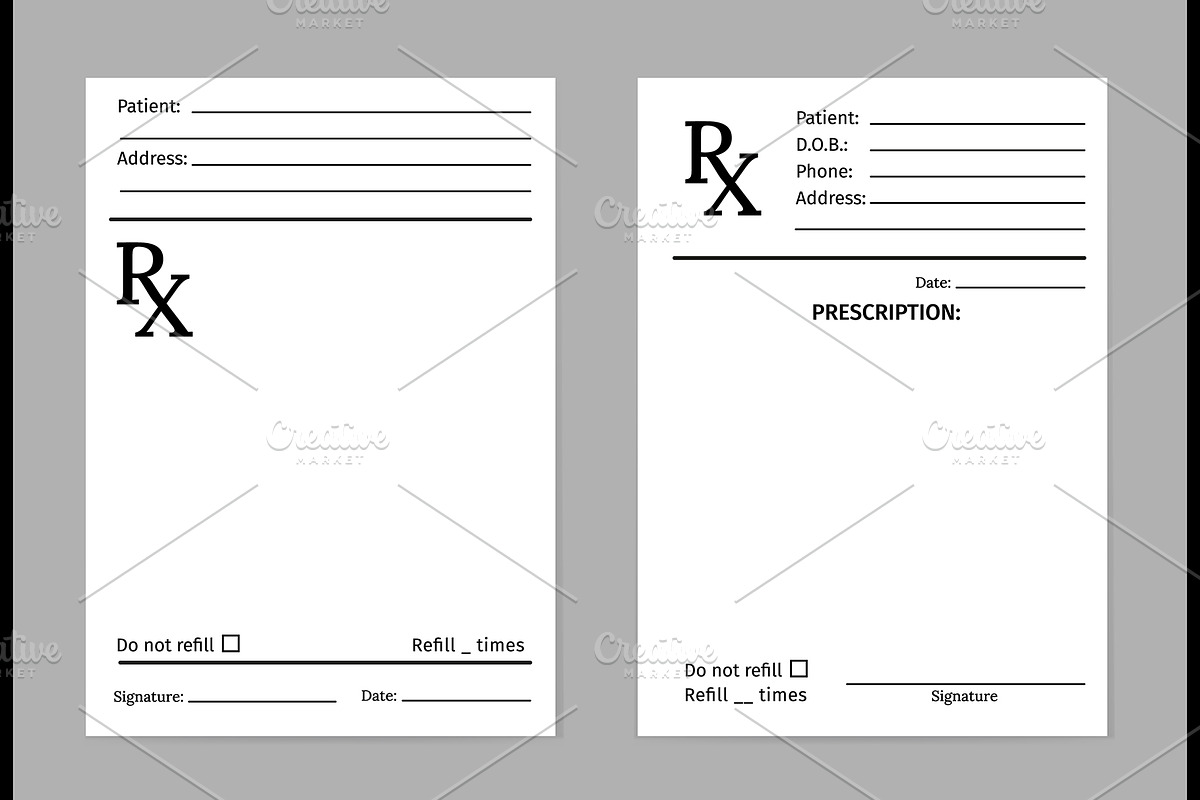Pharmacy prescription RX form, a Healthcare Illustration by Vector Tradition (Photo 2 of 3)