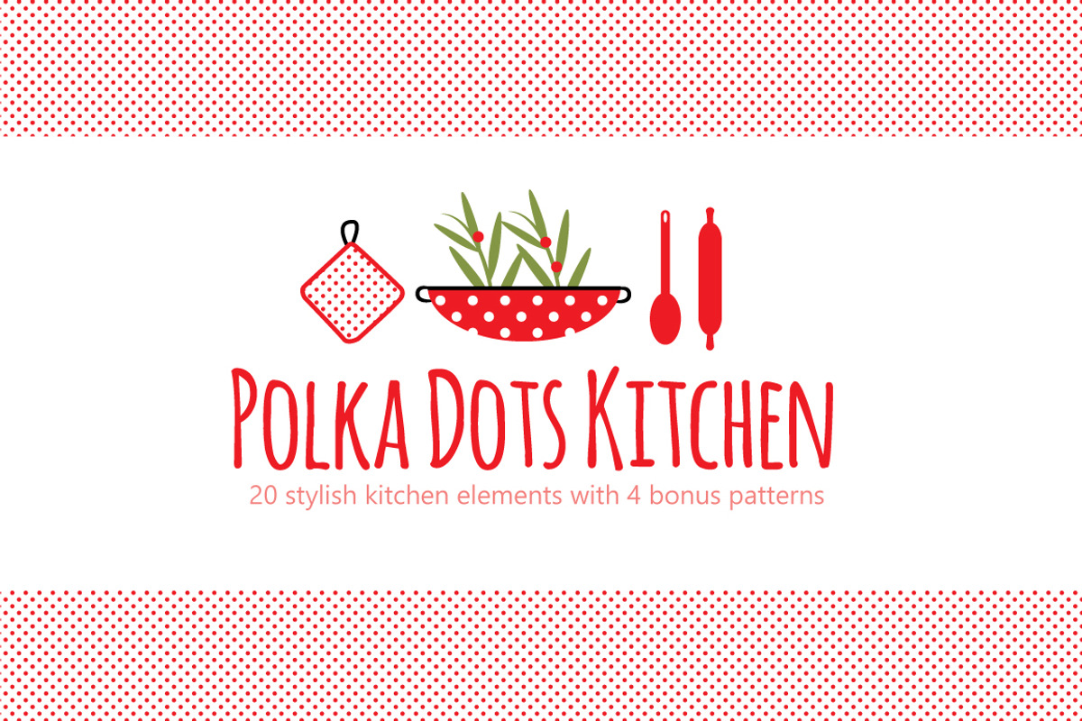 PolkaDot Kitchen Clipart & Patterns, an Illustration by KatjaPotokar (Photo 1 of 3)