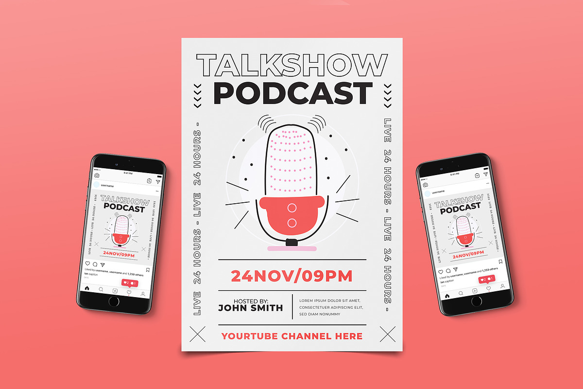 Talkshow Instagram Post Flyer, a Flyer Template by Tokosatsu (Photo 3 of 3)