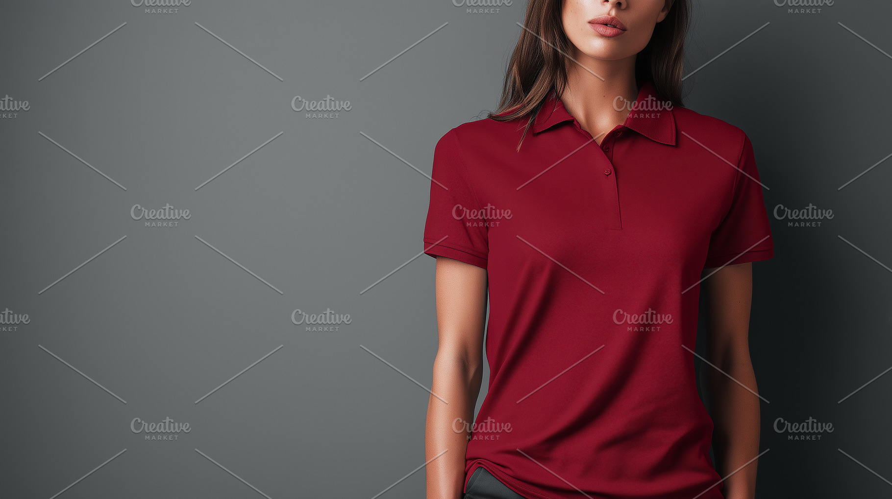 Woman in a sleek, dark red polo, a Person Photo by MistyDay