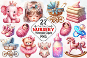 Pink Baby Girl Nursery ClipArt's, an Illustration by RobertsArt (Thumbnail 1 of 7)