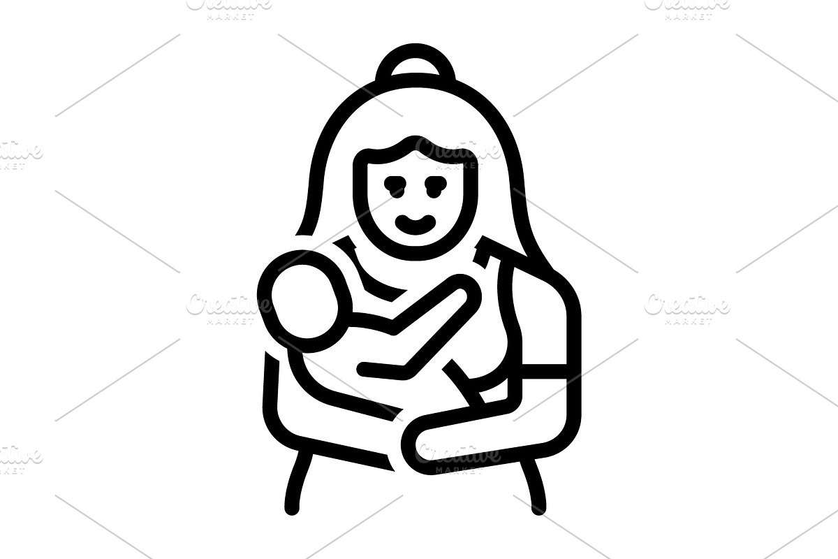 Mothers mum black icon, an Outline Icon by Creative priyanka
