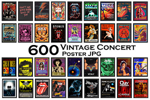 Vintage Concert Poster, Retro Poster, a Wallpaper Photo by Chipshpow Graphics