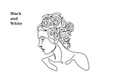 Line Art Woman Flower Illustration, a Decorative Illustration by Brand_Hero (Thumbnail 4 of 4)