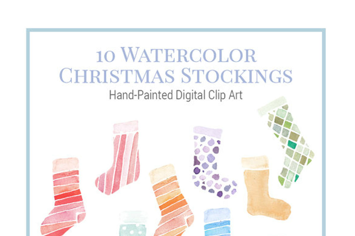 Watercolor Christmas Stockings, an Illustration by Shrimp Salad Circus (Photo 4 of 5)