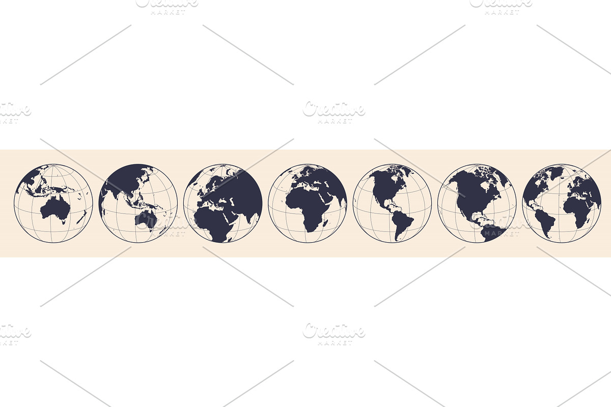 Globe, map, continents set, an Illustration by Foxys Graphic