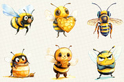Quirky Funny Bee Clipart, an Illustration by OK Design (Thumbnail 5 of 5)