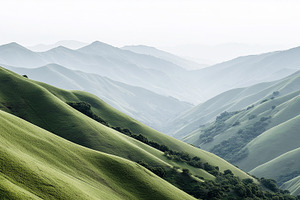 Rolling green hills covered in lush, a Nature Photo by MistyDay