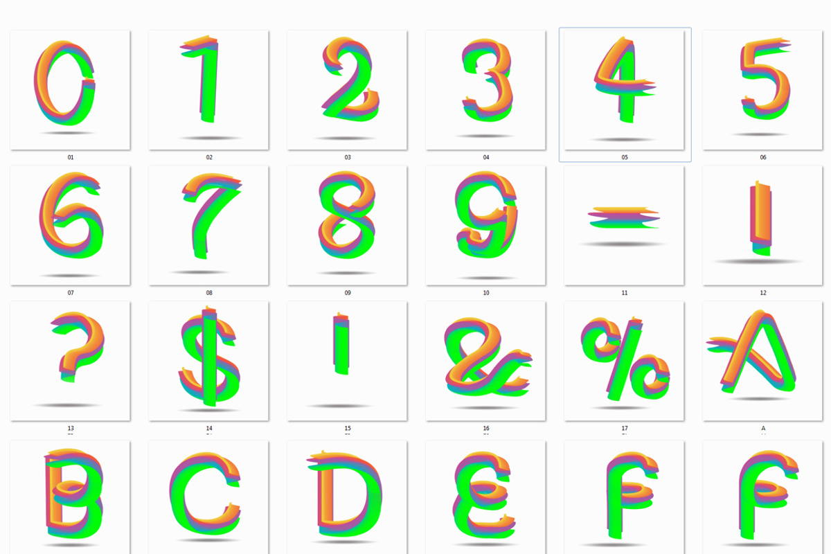 3D Colorful Font, a Serif Font by MRI STUDIO (Photo 5 of 7)