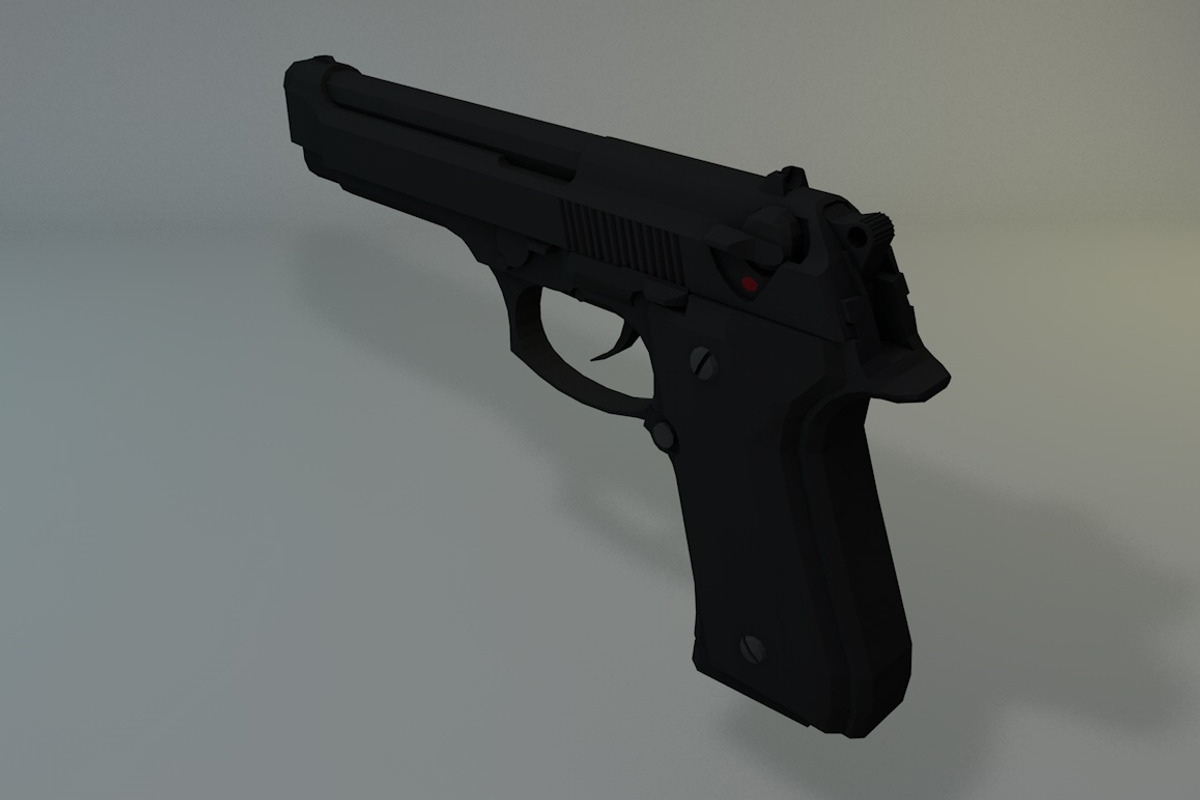 Low Poly Beretta M9, an Object 3D Model by CreativeeArt (Photo 1 of 9)